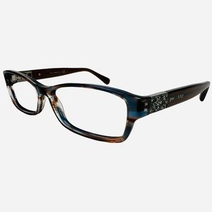 Jimmy Choo Eyeglasses 41 E68 Brown Rectangular Frame Italy 53[]14 135 Crystals